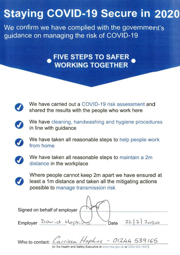 covid secure document